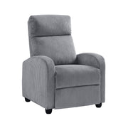 Home Elegance Parsons Gray Push Back Reclining Chair