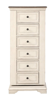 New Classic Furniture Anastasia Antique White Lingerie Swivel Chest with Mirror