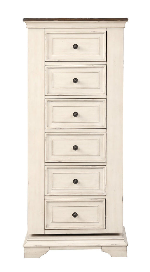 New Classic Furniture Anastasia Antique White Lingerie Swivel Chest with Mirror