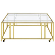 Coaster Furniture Adri Matte Brass Square Coffee Table
