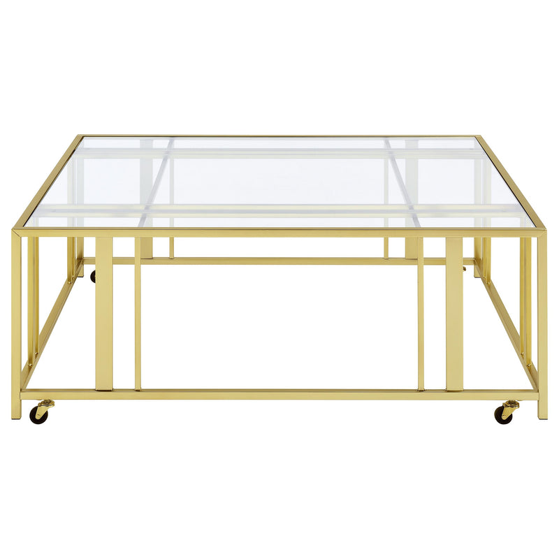 Coaster Furniture Adri Matte Brass Square Coffee Table