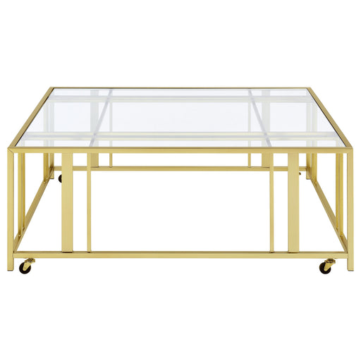 Coaster Furniture Adri Matte Brass Square Coffee Table