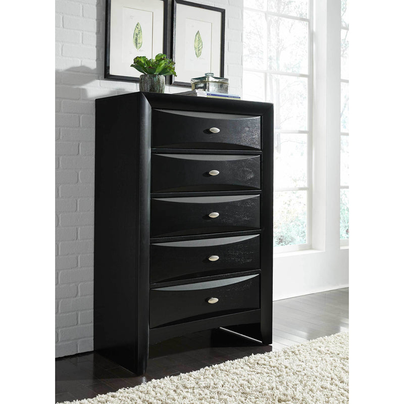 Global Furniture Linda Black Drawer Chest