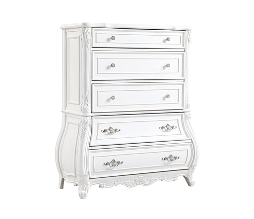Galaxy Home Opulence White 5 Drawer Chest