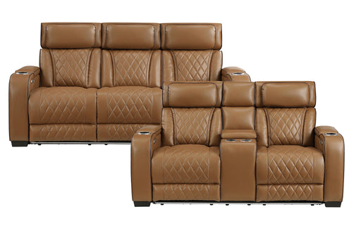 Home Elegance Fairway Brown Power 2pc Living Room Set