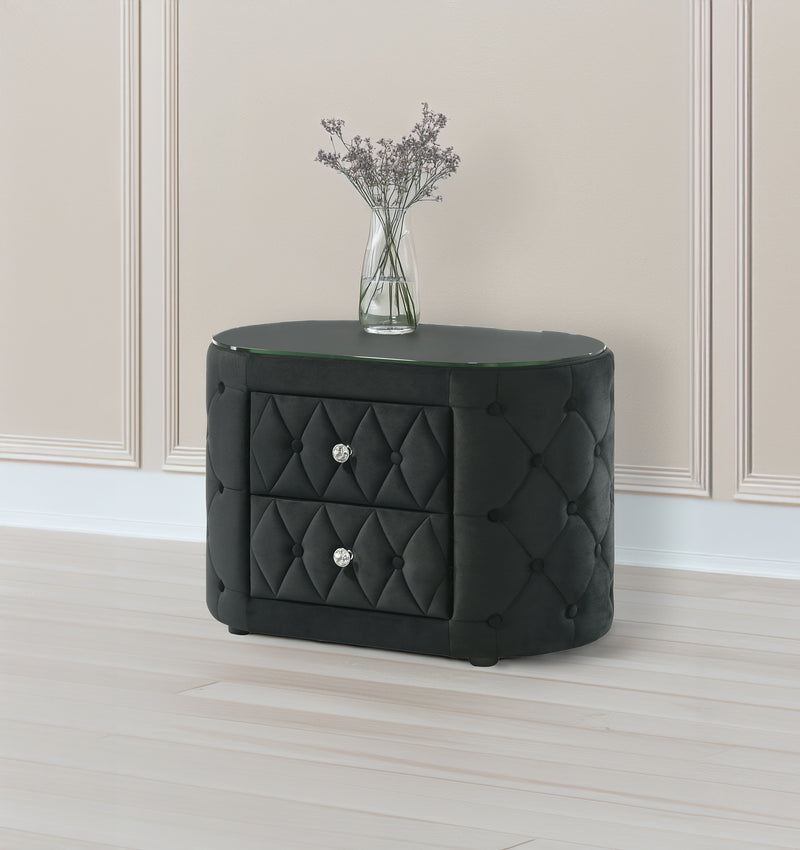 Crown Mark Voltare Black Night Stand