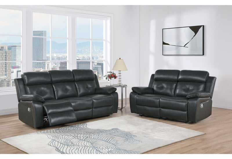 Global Furniture U5050 Black Grey Welt 2pc Living Room Set