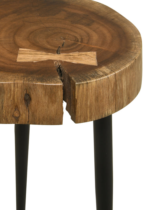 Coaster Furniture Keith Natural Black Round Top Side Table