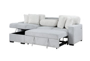 Global Furniture U0204 Light Grey White Reversible Pull Out Sofa Bed