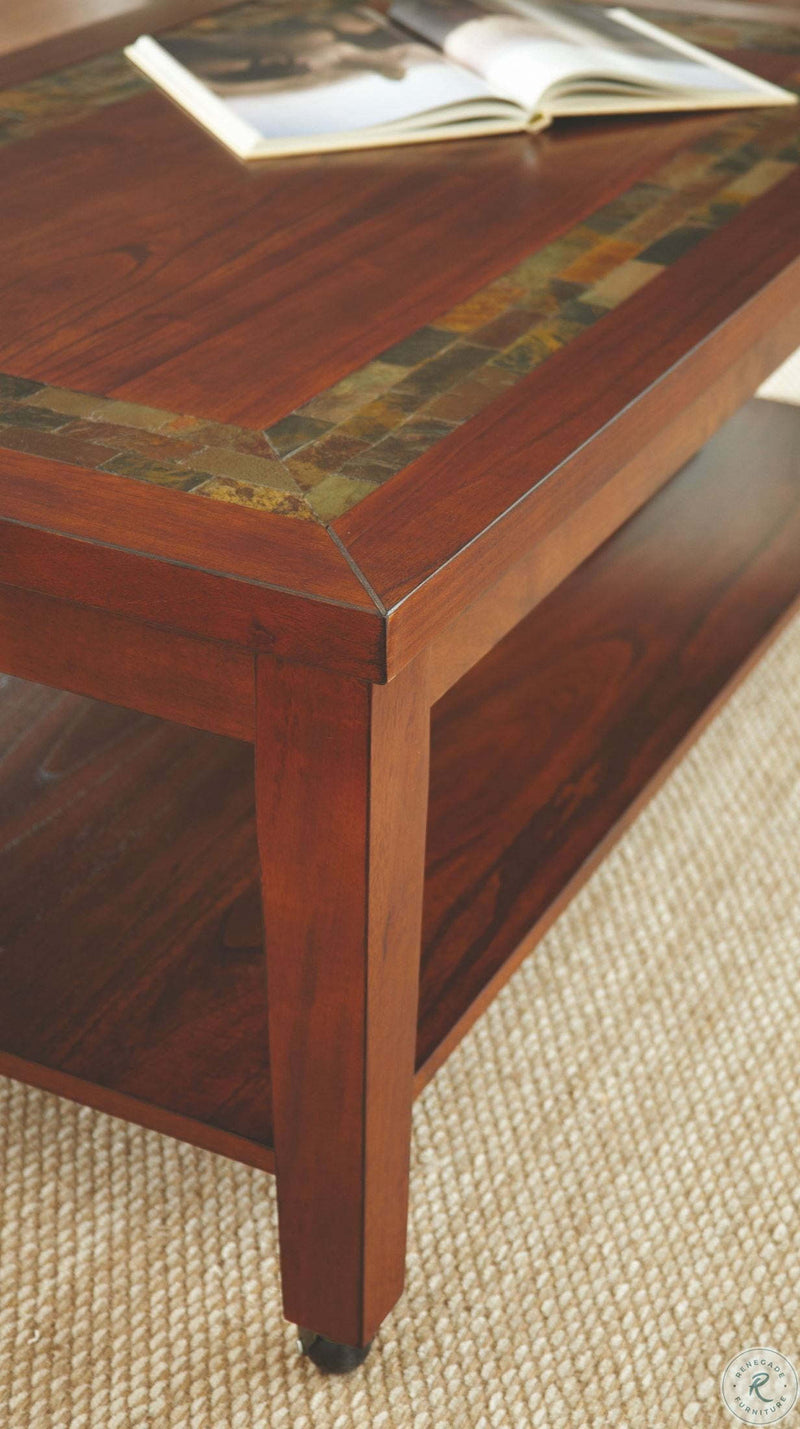 Steve Silver Davenport Brown Cherry Slate Cocktail Table
