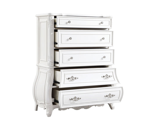 Galaxy Home Opulence White 5 Drawer Chest