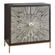 Steve Silver Amika Black White 2 Door Sunburst Boneinlay Sideboard