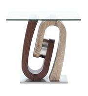 Global Furniture T4126 Dark Brown Oak Silver End Table