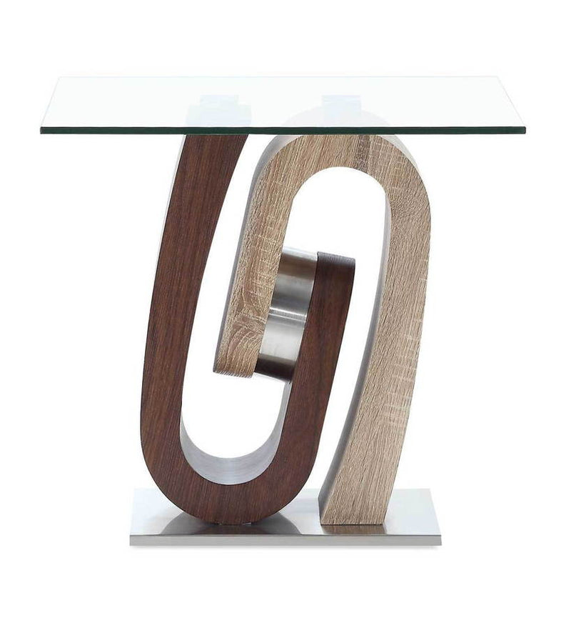 Global Furniture T4126 Dark Brown Oak Silver End Table