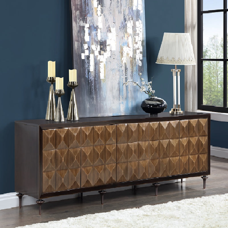Acme Furniture Diya Bronze and Espresso Console Cabinet