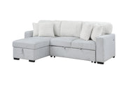 Global Furniture U0204 Light Grey White Reversible Pull Out Sofa Bed