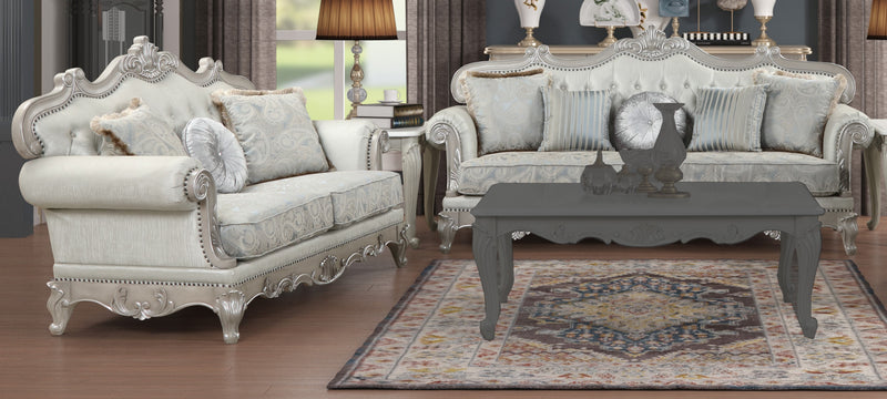 Galaxy Home Tuscan Silver 2pc Sofa And Loveseat Set