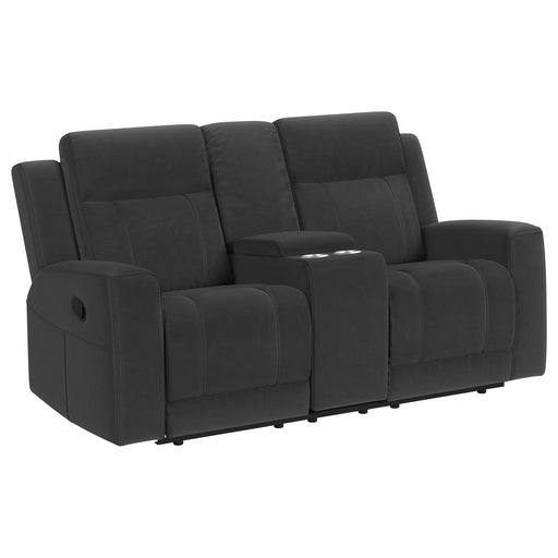 Coaster Furniture Brentwood Dark Charcoal Grey Reclining Loveseat