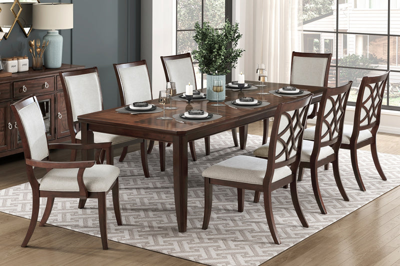 Home Elegance Claymont Beige Cherry 9pc Dining Room Set