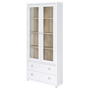 Coaster Furniture Hawthorne White Glass Door Cabinet