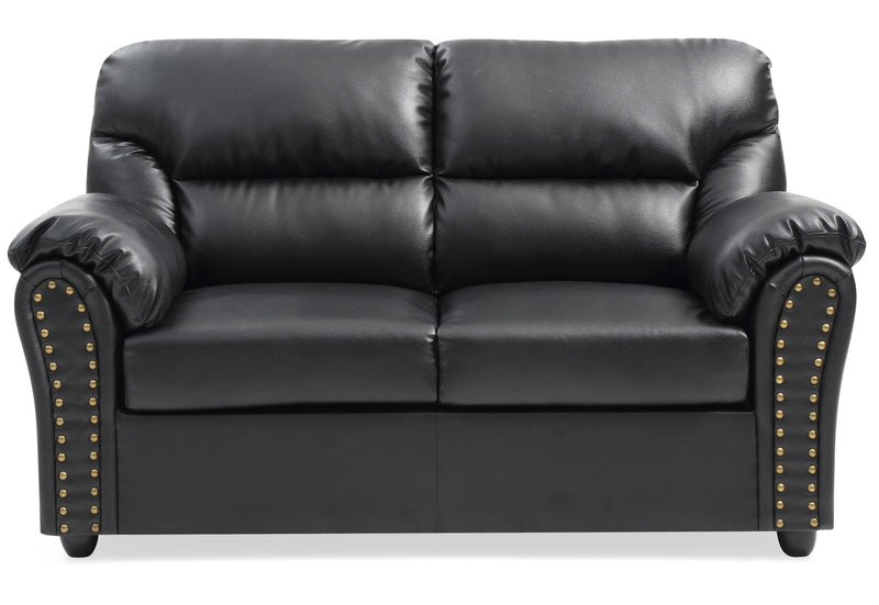 Glory Furniture Olney Black Faux Leather Love Seat