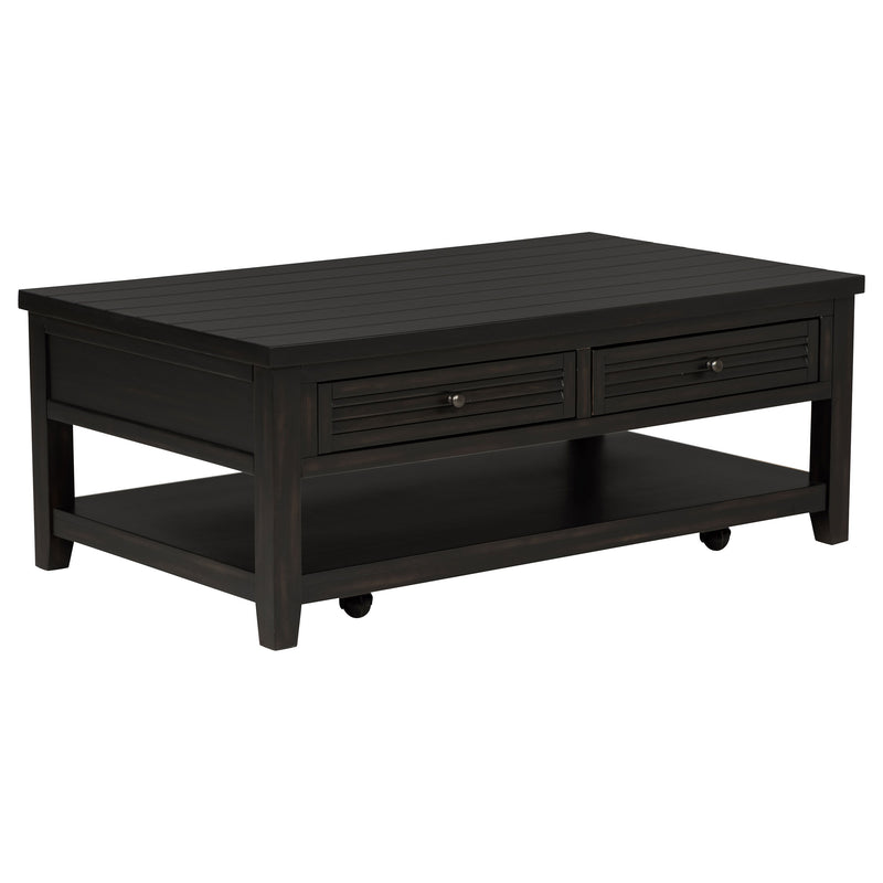 Coaster Furniture Concord Distressed Java Black 3pc Coffee Table Set