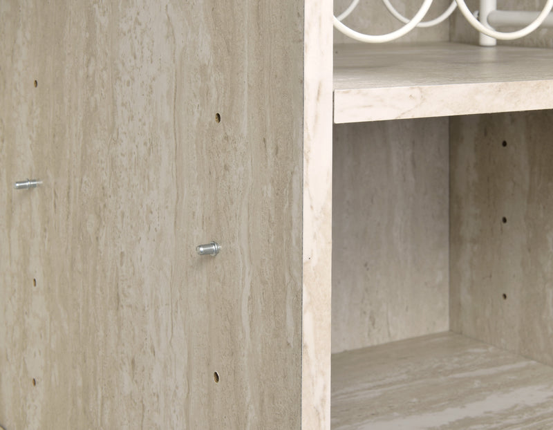 Steve Silver Larkin White Faux Marble Wine Cabinet