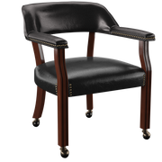 Steve Silver Tournament Cherry Navy Black 5pc Dining Game Table Set