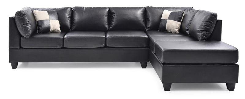 Glory Furniture Malone Gray Faux Leather Sectional