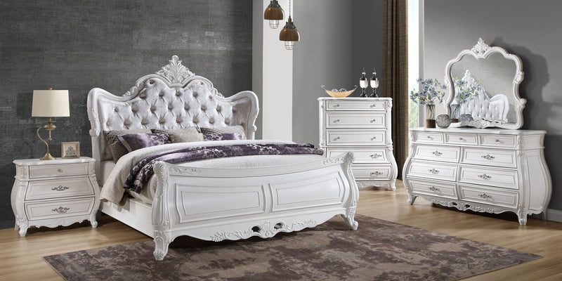 Galaxy Home Opulence White 5 Drawer Chest