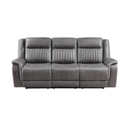 New Classic Furniture Enzo Gray Sofa with Dual Recliner