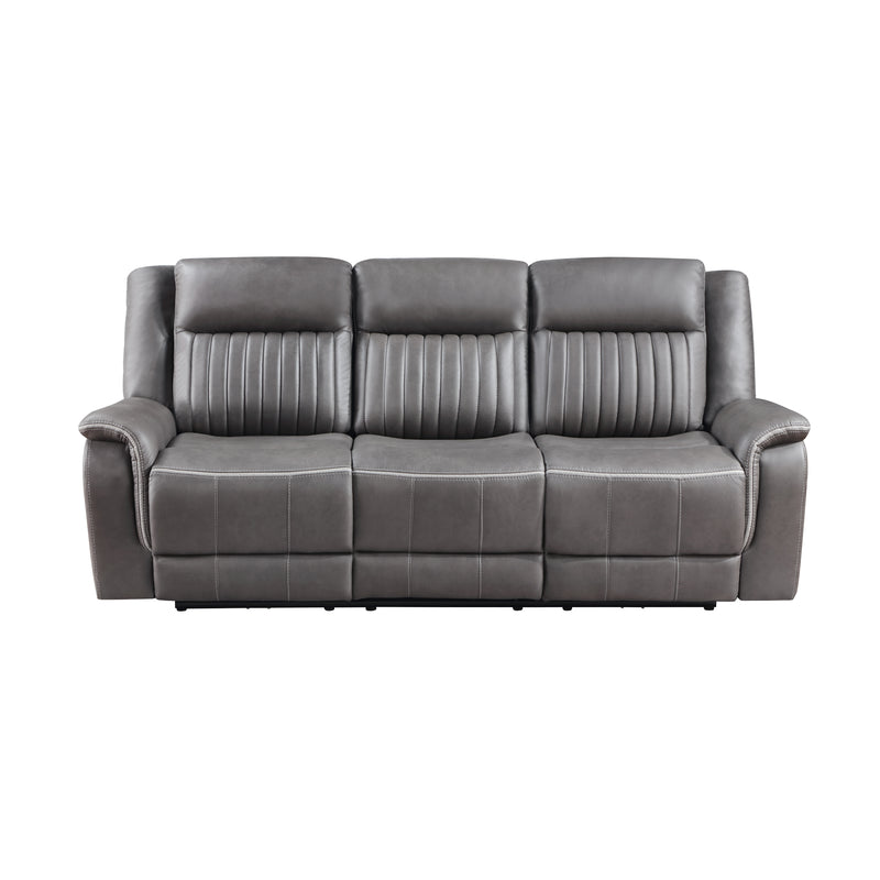 New Classic Furniture Enzo Gray Sofa with Dual Recliner