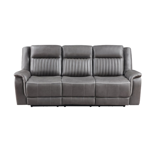 New Classic Furniture Enzo Gray Sofa with Dual Recliner