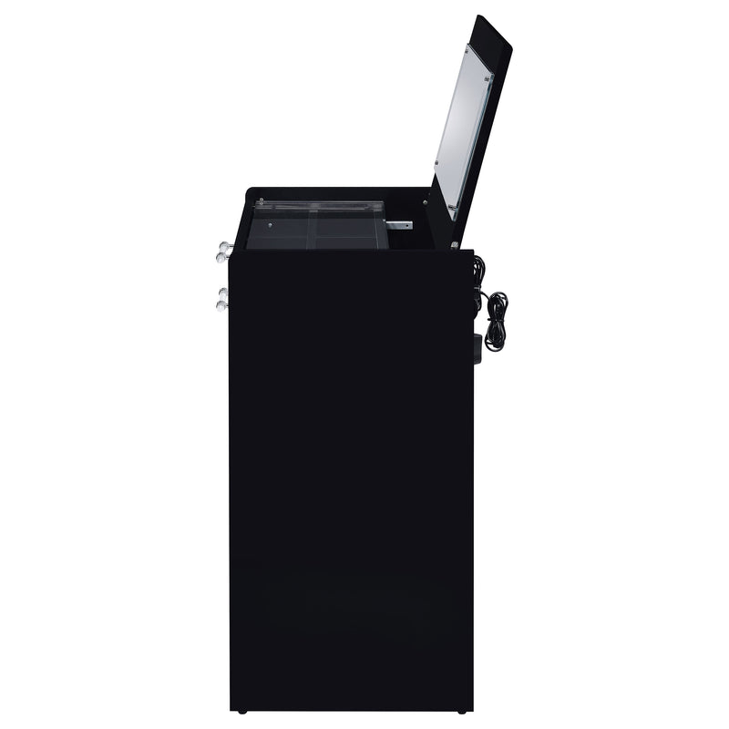 Coaster Furniture Danbury Black High Gloss Makeup Vanity and Stool Set