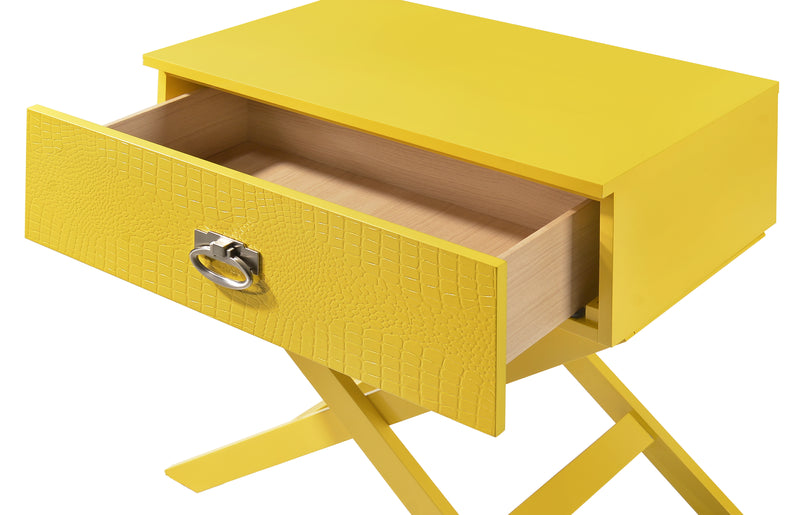 Glory Furniture Xavier Yellow 1 Drawer Nightstand