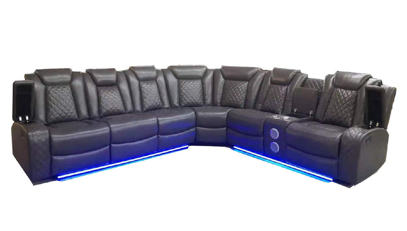 New Classic Furniture Orion Black Power Headrest Footrest Sectional