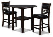 New Classic Furniture Gia Brown PU 42 Inch 3pc Counter Height Set