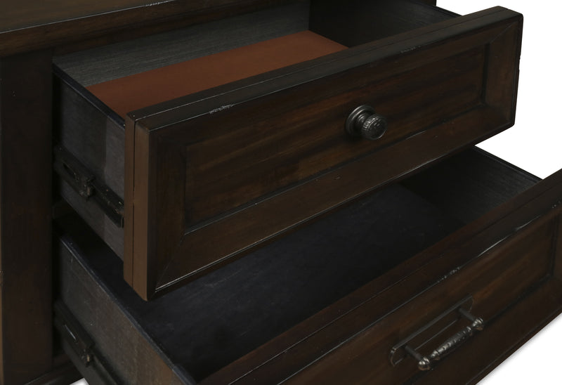 New Classic Furniture Sevilla Walnut Two Drawers Nightstand