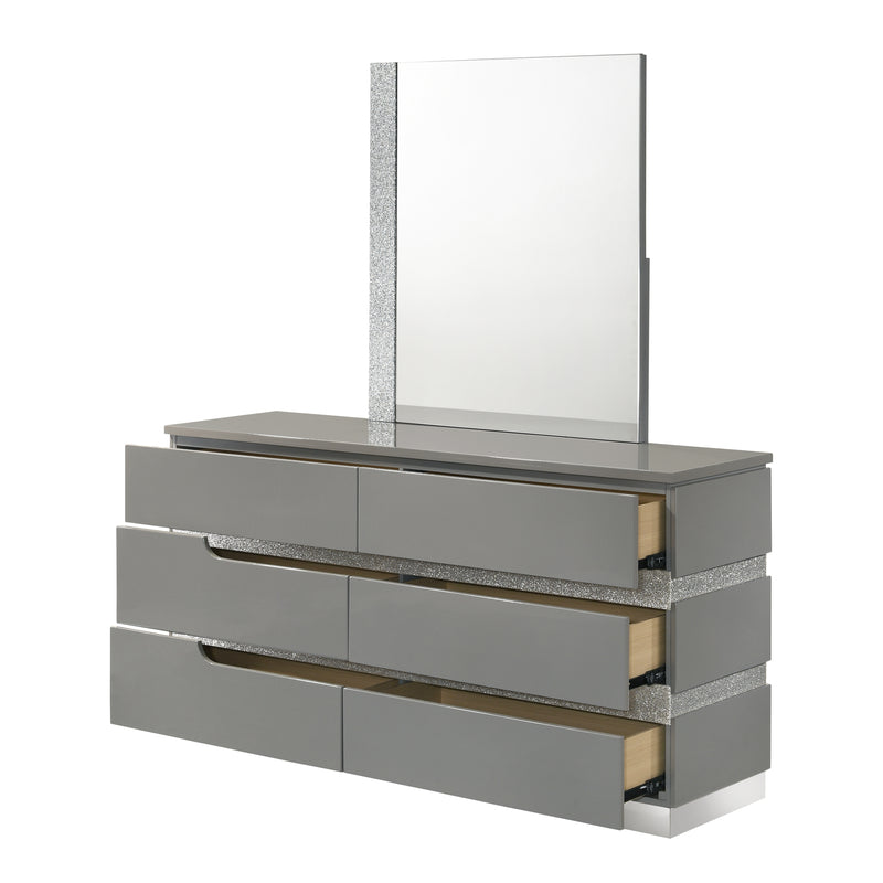 New Classic Furniture Paradox White Dresser And Mirror