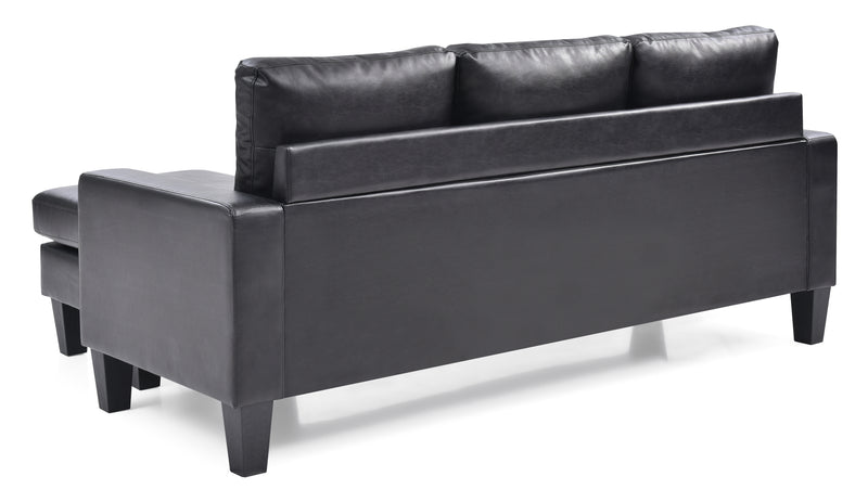 Glory Furniture Jenna Black Sofa Chaise