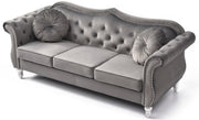 Glory Furniture Hollywood Ivory Velvet Fabric Sofa