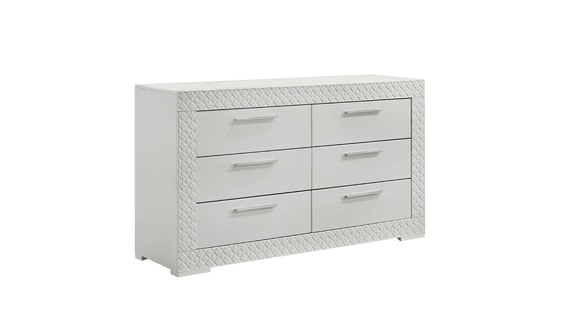 Galaxy Home Blanca White Dresser and Mirror