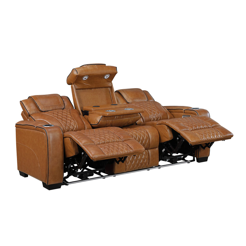 Home Elegance Apex Gray Power Double Reclining Sofa With Headrests