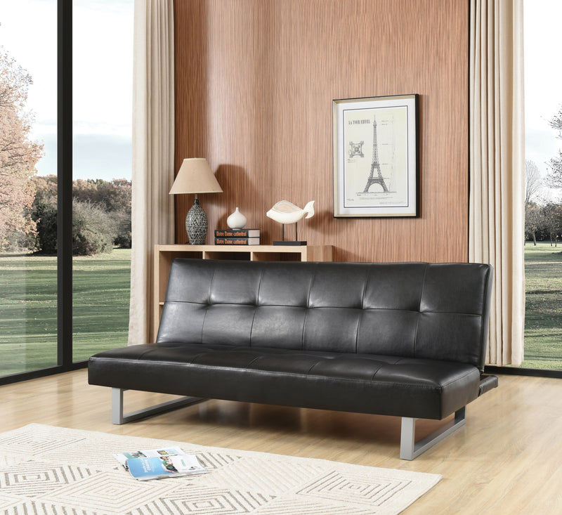 Glory Furniture Chroma Black Faux Leather Sofa Bed