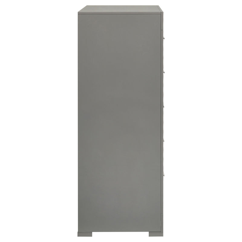 Coaster Furniture Ives Grey High Gloss 5 Drawer Chest