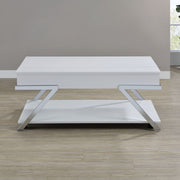 Steve Silver Zena White Lift Top Cocktail Table