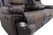 New Classic Furniture Nikko Brown Sofa with Dual Recliner