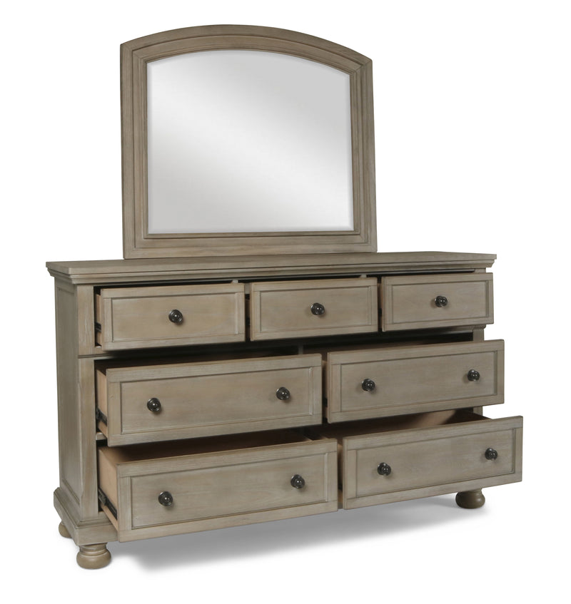 New Classic Furniture Allegra Gray Pewter Dresser And Mirror
