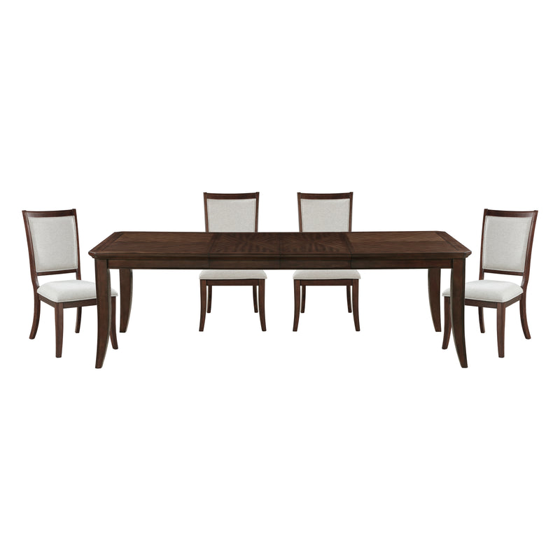 Home Elegance Claymont Beige Cherry 5pc Dining Room Set