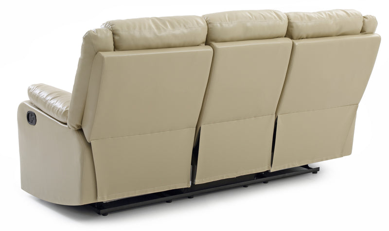 Glory Furniture Ward Pearl Faux Leather Double Reclining Sofa